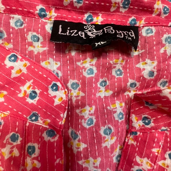 Liza Byrd Women's Printed Blouse Top, Size XL, Lightweight, Button Front, Summer - Picture 5 of 9